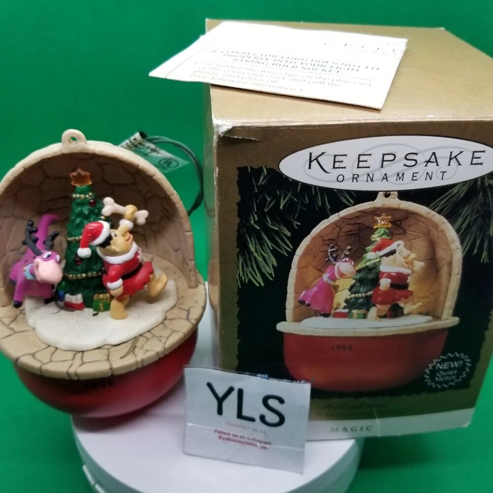 Keepsake Ornament 1995 The Flintstones Fred and Dino Tree Magic Hallmark Vintage